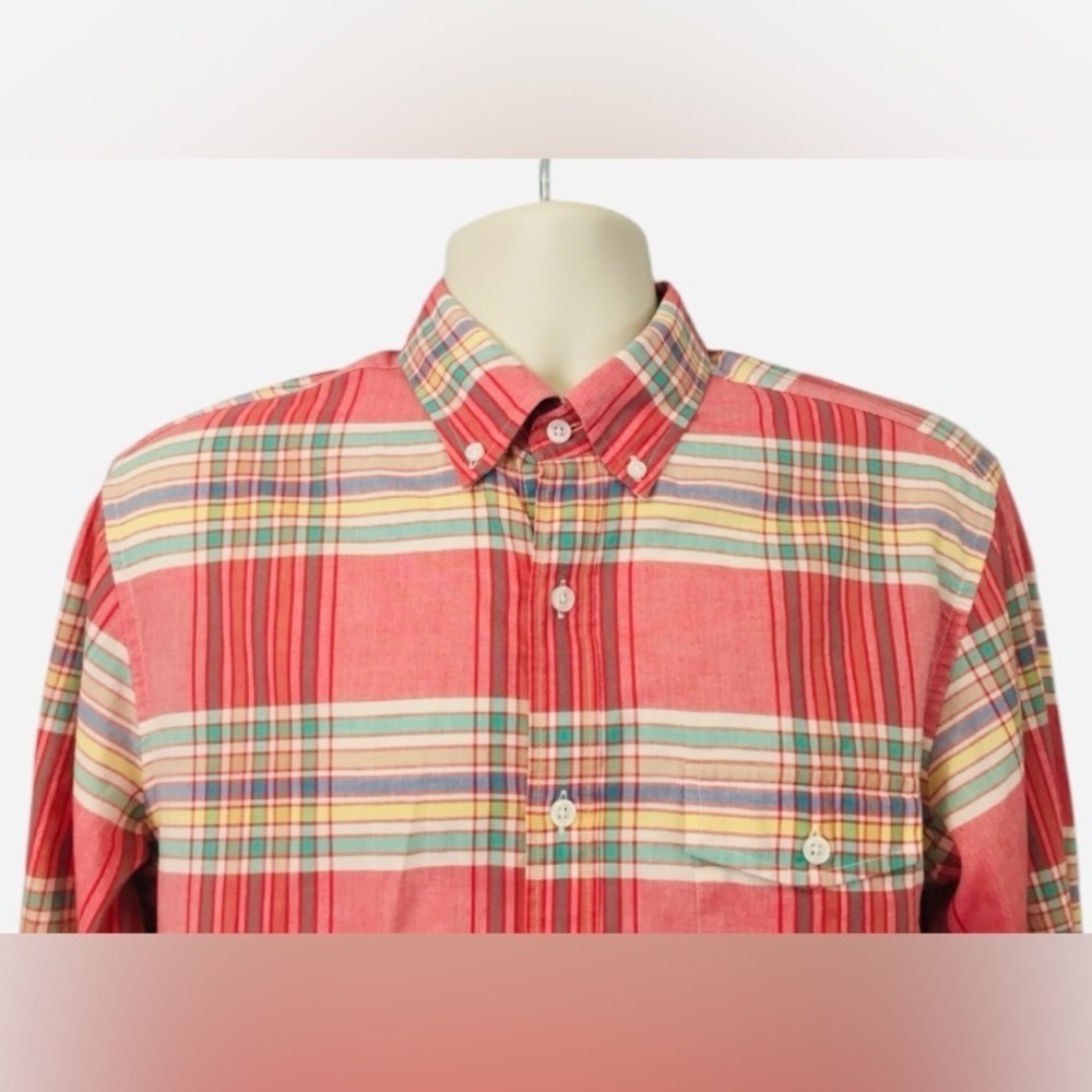 J. Crew Factory Red Plaid Casual Button Down Shirt 👔 - Picture 2 of 6